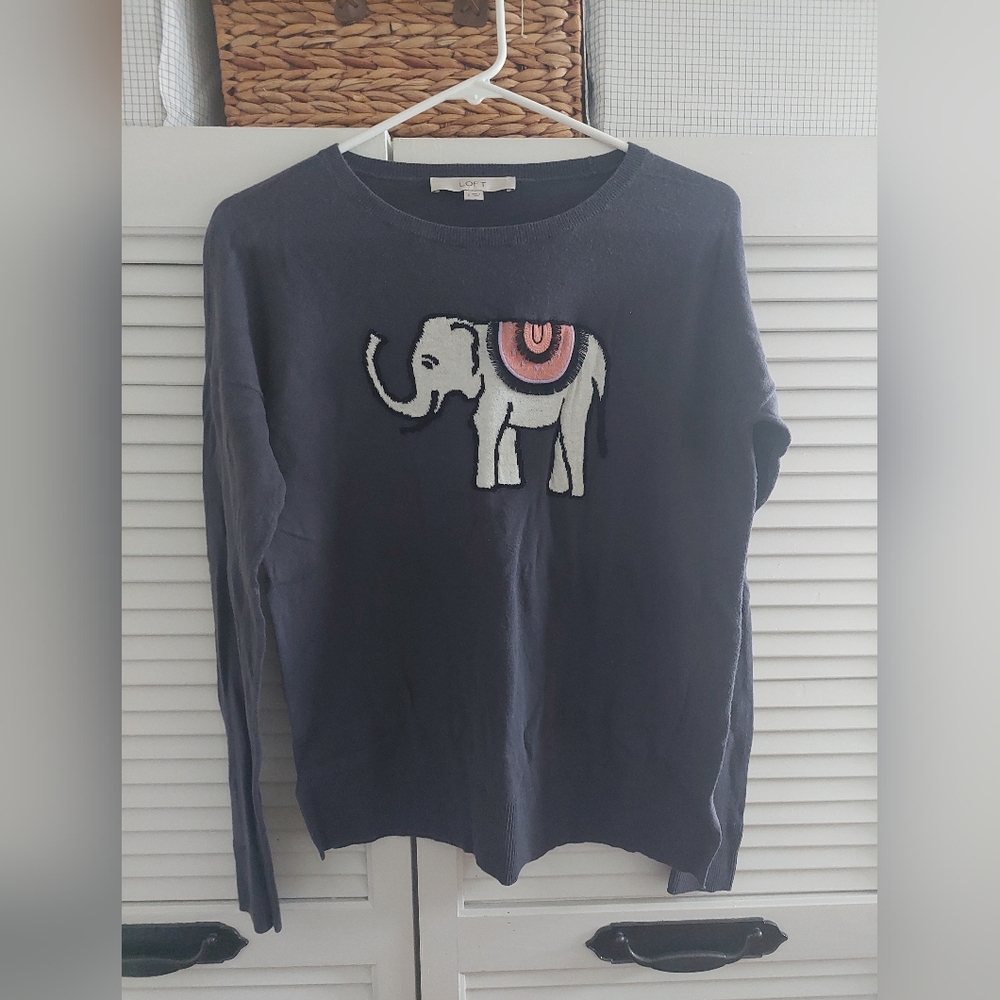 Loft Elephant Graphic Sweater-S